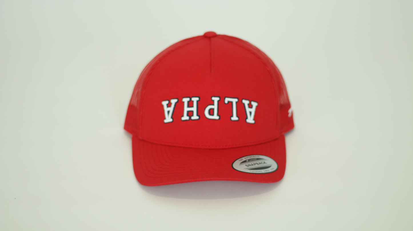 2404 ALPHA Reversed Hat - Red/White