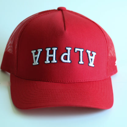 2404 ALPHA Reversed Hat - Red/White